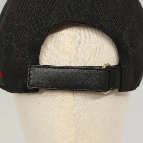 GUCCI Web Sherry Line Hat XL Black Green Red 200035 Auth ar13585 - Picture 4 of 13